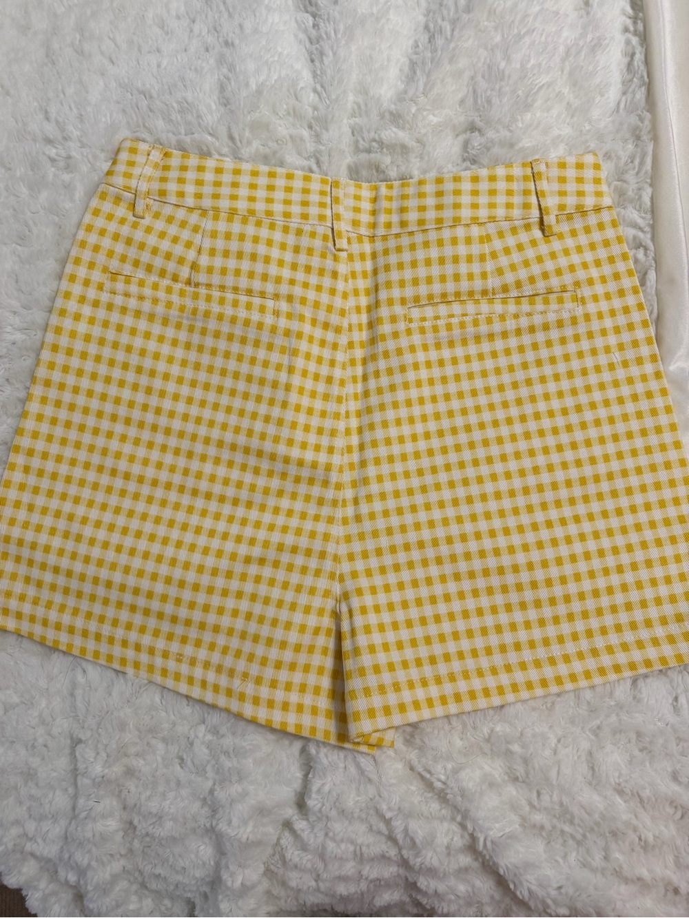 NWT Entro Yellow Gingham High Waist Shorts Size Small Preppy Summer Cottagecore - Picture 3 of 3